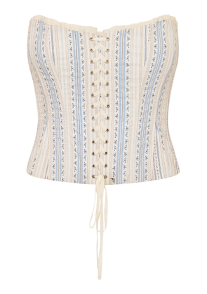 LoveShackFancy Bensen Knit Cotton Bustier - Moda Operandi