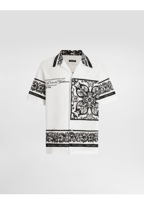 Dolce & Gabbana Majolica-print Hawaii Double Piqué Shirt - Man Shirts Multicolor 38