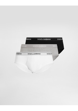 Dolce & Gabbana Stretch Jersey Regular-fit Brando Briefs 3-pack - Man Underwear And Loungewear Multicolor Cotton 3