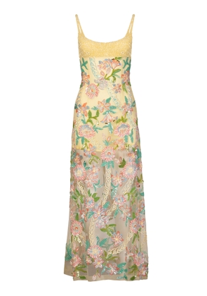 La Fuori Burst Of Lily Emb Embroidered Dress - Moda Operandi