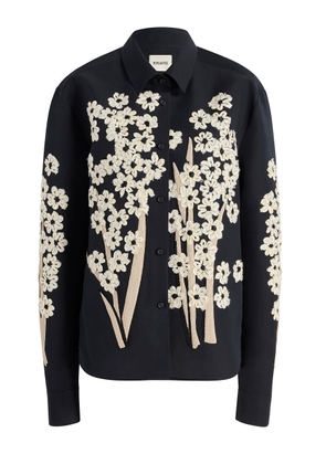Khaite Argo Floral-Embellished Cotton-Silk Organza Shirt - Moda Operandi