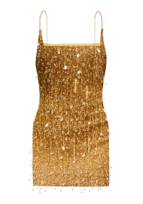 La Fuori Drops Of Champagne Emb Embellished Mini Dress - Moda Operandi
