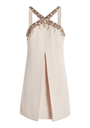 Zuhair Murad Flared Beaded Cady Mini Dress - Moda Operandi