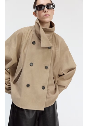 UTZON Joerdis Double-Breasted Suede Jacket - Moda Operandi