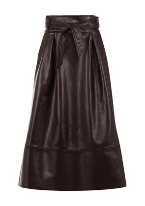 Martin Grant Leather A-line Midi Skirt - Moda Operandi