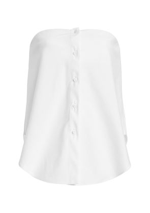 Brandon Maxwell The Shea  Strapless Cotton-Blend Top - Moda Operandi