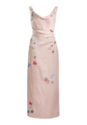 Erdem Embellished Draped Midi Cocktail Dress - Moda Operandi