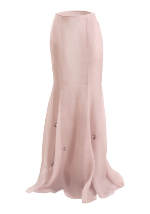 Yassmin Saleh Loom Silk-Blend Maxi Skirt - Moda Operandi