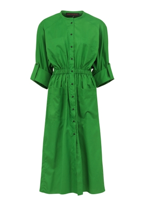 Martin Grant Collarless Rolled Sleeve Cotton Dress - Moda Operandi