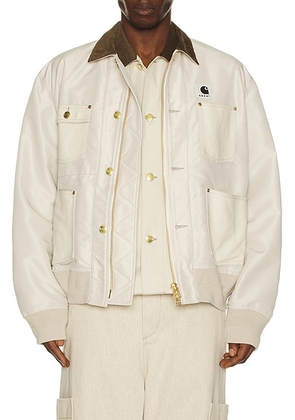 Sacai x Carhartt WIP Nylon Twill Duck Blouson in Ivory - Beige. Size 2 (also in ).