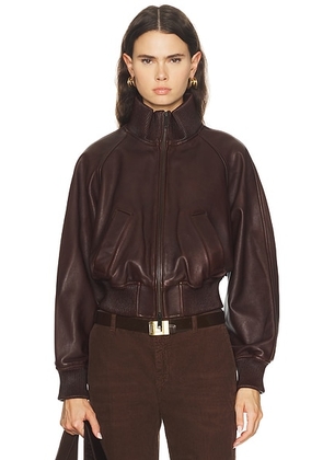 Polo Ralph Lauren Leather Bomber Jacket in Brown - Brown. Size S (also in ).