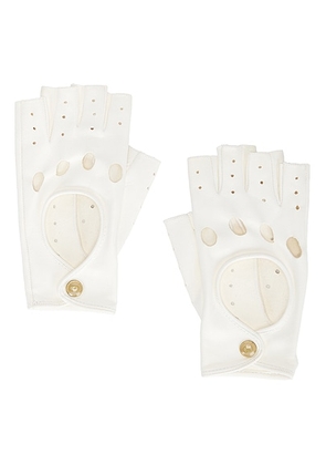 Valentino Garavani V Logo Signature Gloves in Avorio & Beige Oro - White. Size 6.5 (also in ).