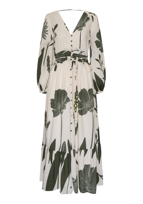 Andres Otalora Encanto del Sur Belted Floral Maxi Dress - Moda Operandi