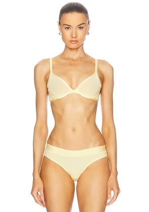CUUP Mesh Plunge Bra in Honey - Lemon. Size 32C (also in ).