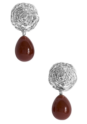 Corali Breton Carnelian Earrings in Silver & Carnelian - Metallic Silver. Size all.