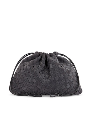 Bottega Veneta Intrecciato Dustbag in Graphite & Gold - Grey. Size all.