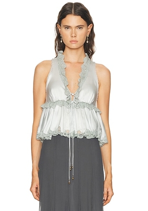 Chloe Sleeveless Lace Top in Sweet Grey - Grey. Size 36 (also in ).