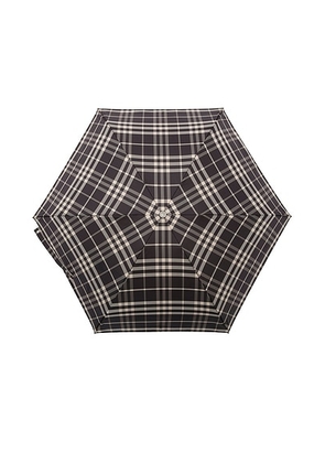 Burberry Check Compact Umbrella in Black & Calico IP Check - Black,White. Size all.