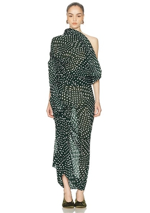 Dries Van Noten Dolla Dress in Bottle - Dark Green. Size 40 (also in ).