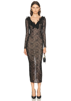Alessandra Rich Long Sleeve Dress in Black - Black. Size 42 (also in 38).