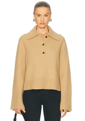 Jenni Kayne Cashmere Stevie Polo Top in Camel - Tan. Size S (also in ).