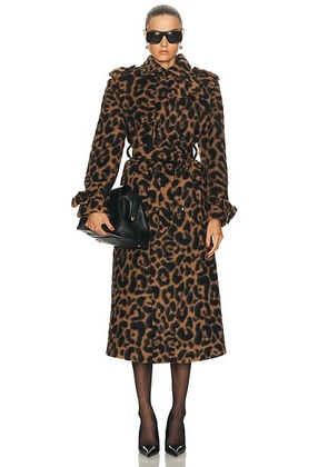 SIMKHAI Rumi Belted Coat in Leopard - Brown. Size S (also in M).