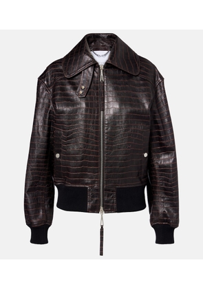 Rabanne Croc-effect leather blouson jacket