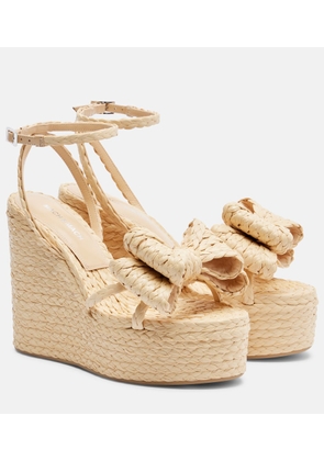 Mach & Mach Le Cadeau raffia espadrille wedges