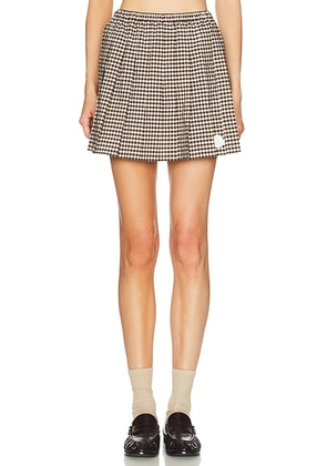 Moncler Mini Skirt in Light Beige - Brown,White. Size XS (also in S, M).