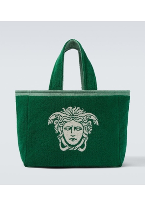 Versace Medusa cotton-terry jacquard tote bag