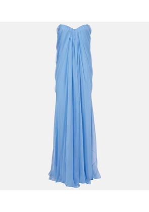 McQueen Silk bustier gown