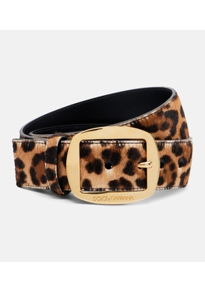 Dolce&Gabbana Leopard-print calf hair belt
