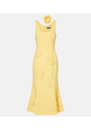 Leo Lin Emily floral-applique midi dress