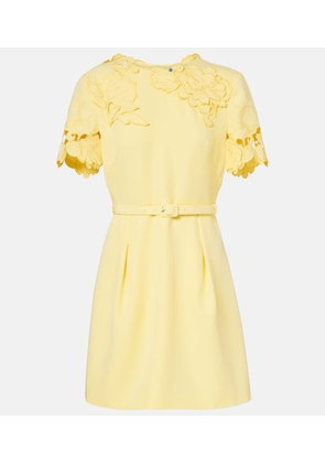 Leo Lin Aurelie belted floral-applique minidress