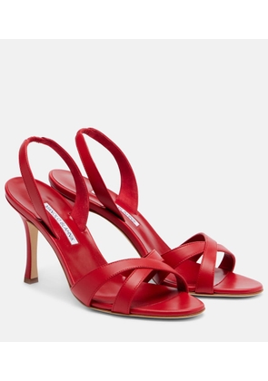 Manolo Blahnik Callasli leather slingback sandals