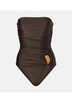 Simkhai Lorena applique ruched swimsuit