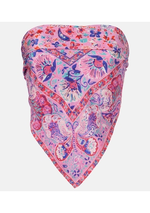 Rixo Menno printed silk top