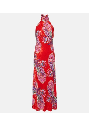 Rixo Maura printed halterneck midi dress
