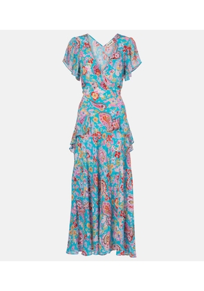 Rixo Evie silk crepe de chine midi dress