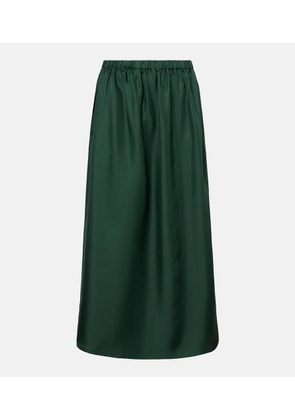 Asceno Roma silk twill maxi skirt
