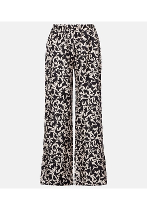 Asceno Loreto printed silk twill wide-leg pants