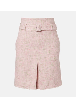Shushu/Tong Belted cotton-blend tweed pencil skirt