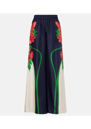 La DoubleJ Floral silk palazzo pants
