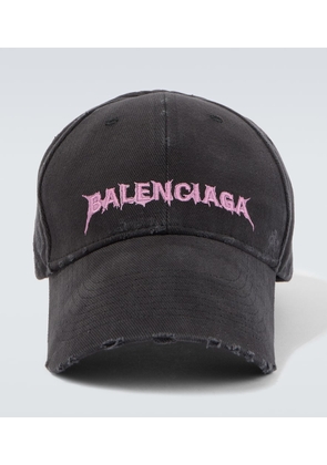 Balenciaga Logo distressed cotton baseball cap