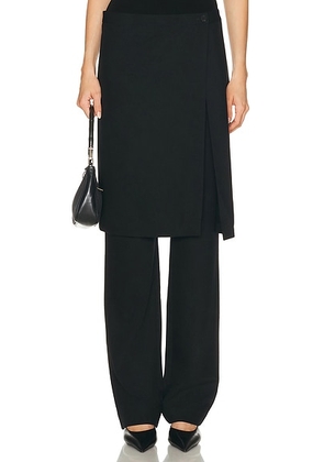 St. Agni Wool Hybrid Skirt Pant in Black - Black. Size S (also in ).