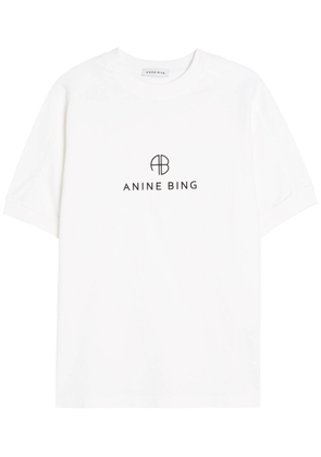 Anine Bing Jaylin Logo Cotton T-shirt - White - S (UK8-10 / S)