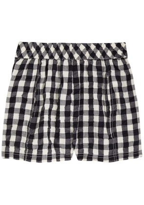 Free People Checked Seersucker Shorts - Black And White - S (UK8-10 / S)