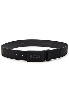 Boss Icon Logo Leather Belt - Black - 100 (L)
