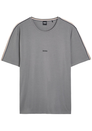 Boss Unique Logo Stretch-cotton T-shirt - Grey - S