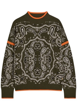 Never Fully Dressed Dana Paisley Knit Jumper - Green - 6 (UK6 / XS)